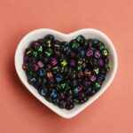 Black Neon Acrylic Letter Beads 3000pcs