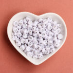Silver White Acrylic Letter Beads 3000pcs
