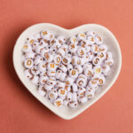 Gold White Acrylic Letter Beads 3000pcs