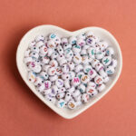 White Multicolor Acrylic Letter Beads 3000pcs