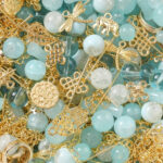 Aqua Gold Bead Charm Mix Set