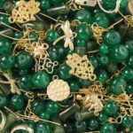 Emerald Gold Bead Charm Mix Set