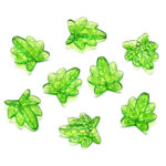 Maple Leaf Transparent Green Charm Set